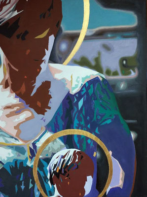 Frau mit Kind, 60x80cm, Öl auf Leinwand (2015/2025)