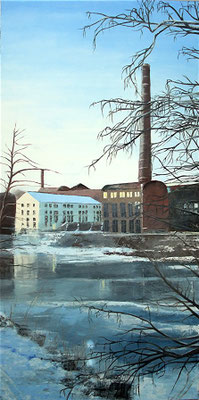 Die Vogelsang'sche Fabrik, 40x80cm, Öl auf Leinwand (2012)