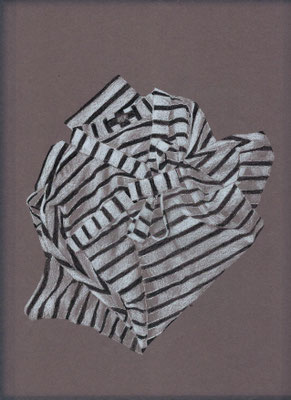 Shirt, Farbstift auf Tonpapier, 24x29,8cm (2017)