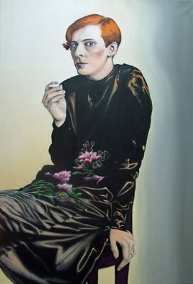 Rundfunksekretärin, 60x90 cm, Öl auf Leinwand  (2011)