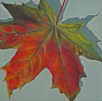 Herbstblatt 2, Öl auf Leinwand, 30x30cm (2018)
