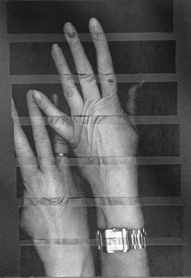 Handicap, Collage und Farbstiftzeichnung auf Karton, 30 x 40cm (2017)