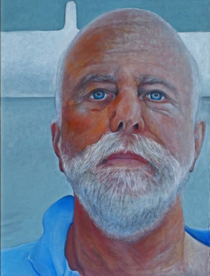 Klaus mit blauem Shirt, 60x80cm, Öl auf Leinwand (2017)
