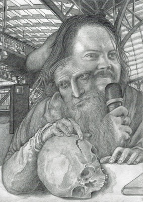 Portrait Martin Piekar, DIN A4, Farbstift auf Papier (2022)