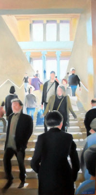 Treppe im Neuen Museum Berlin, 40x80cm, Öl auf Leinwand (2010)