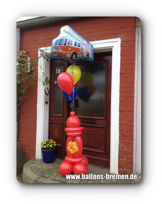 Ballongeschenk für einen Feuerwehrmann