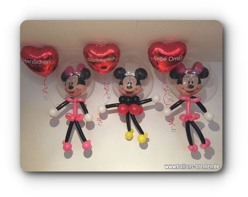 Mickey und Minnimaus aus Luftballons