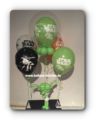 Yoda von Star Wars als Ballongeschenk mit Helium