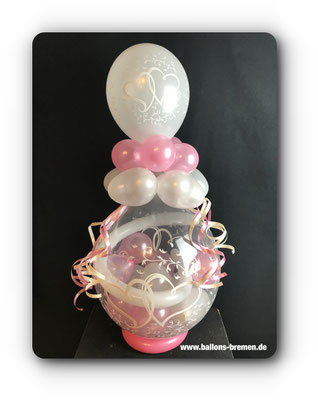 Latexballon mit Herzen zur Hochzeit