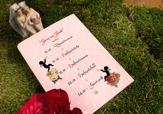 Programmkarte Rückseite "Märchenhochzeit" www.gleichundgleich.com
