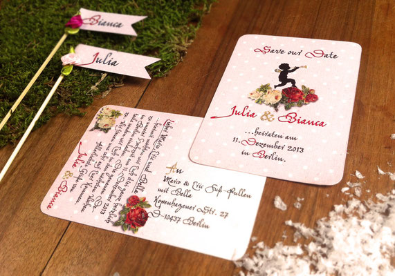 Save The Date "Märchenhochzeit" www.gleichundgleich.com