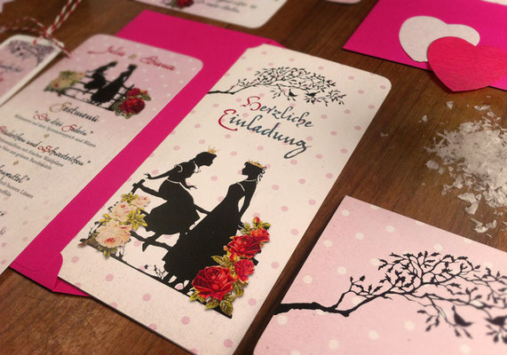 Einladung "Märchenhochzeit" www.gleichundgleich.com