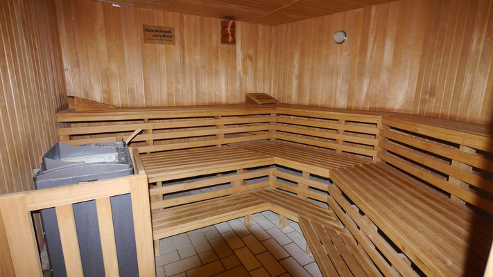 Die geräumige Sauna in der Residenz Meeresbrandung