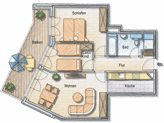 Strandpalais Duhnen Grundriss Nr. 20