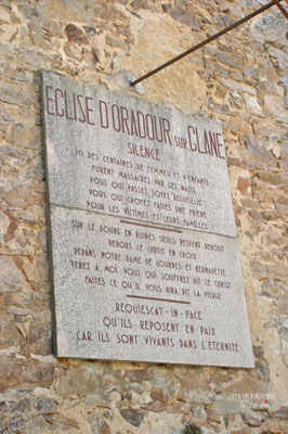 Bild: Gedenkstätte des Massaker von Oradour sur glane, hier zerstörte Kirche 