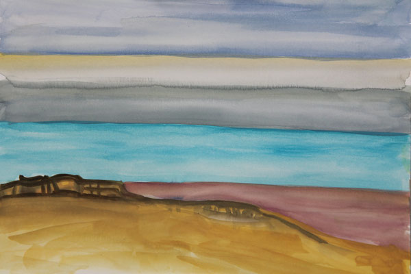 Wüste Negev Aquarellskizze, 30x40, 2018