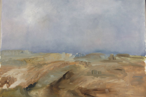 Wüste Negev III , Öl auf Papier, 48x68, 2020
