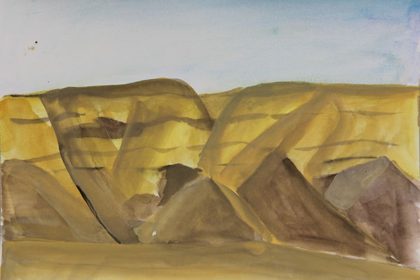 Wüste Negev Aquarellskizze, 30x40, 2018