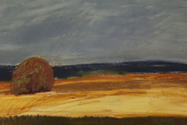 Felder, Geras, Waldviertel, Ölpastell, 2014