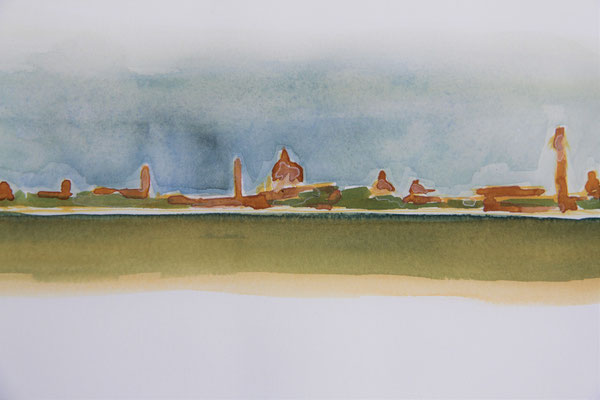 Venedig, vom Lido aus, 2014, Aquarell 