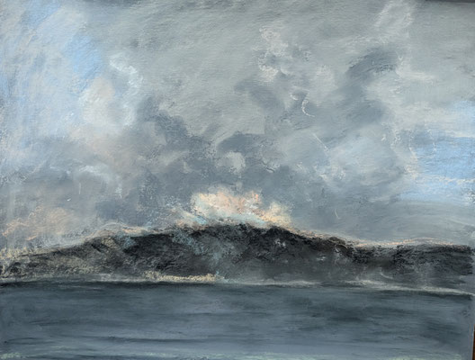 Lago di Garda, Bogliaco, Pleinair, Softpastell, auf grundiertem 450-gr-Papier, 50cmx70cm, 2025, 2. Bild 