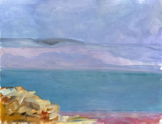 Wüste Negev, Öl auf Leinenpapier, 30x40, 2018