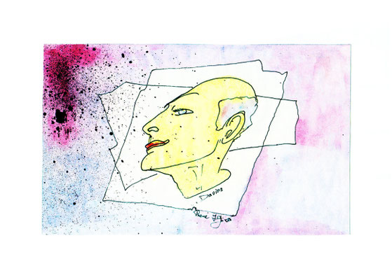 004 - 1979 - Davies (1979) - gemengde technieken op 180 grams tekenpapier - H 21,0 x B 29,8 - pen en aquarelverf