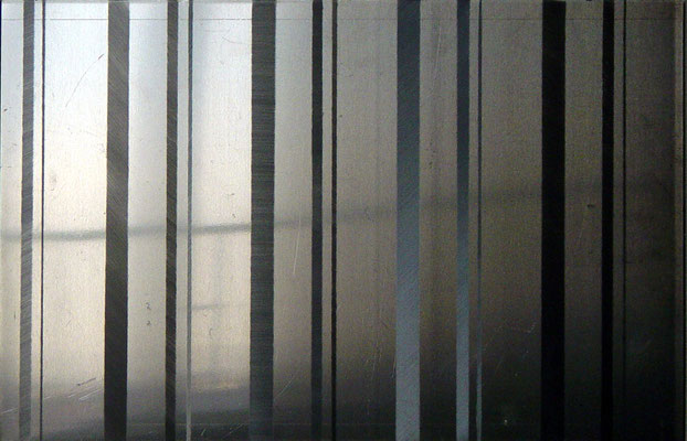 "I II IIIII, Aluminium geschliffen, 50x70, 2007 