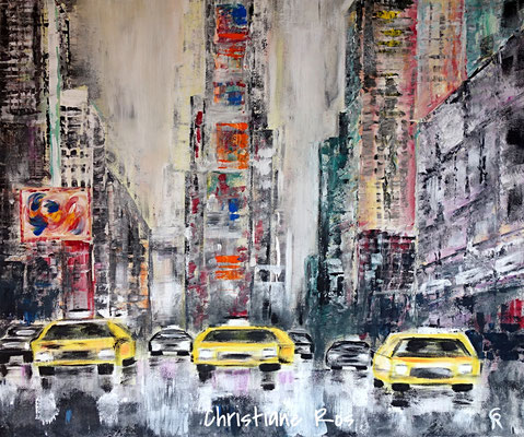 Times Square in New York City - Acryl - 50 X 60 cm (vergeben)