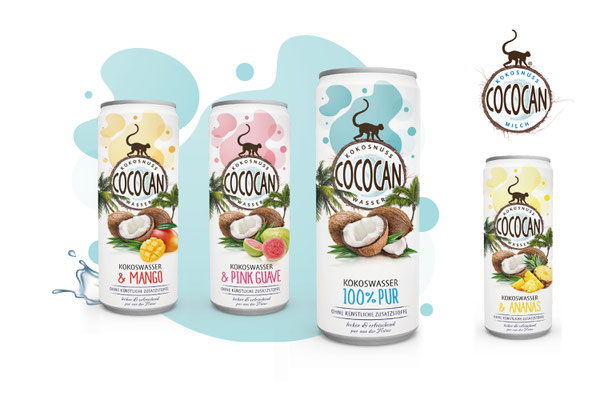 Cocoan Kokoswasser in verschiedenen Sorten