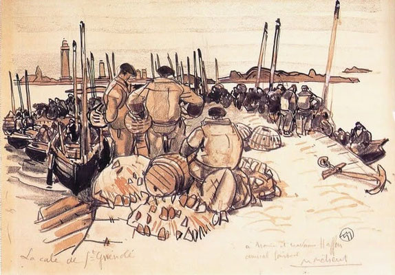 Mathurin Méheut, Bretagne - La cale de St. Gwenolé