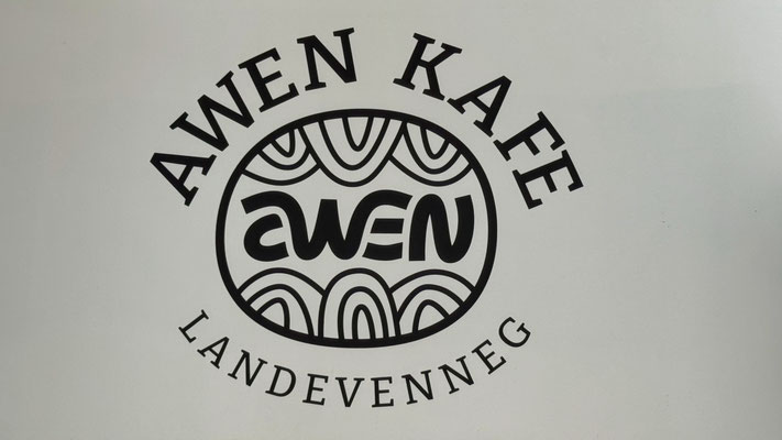 Landévennec, Awen Café, Restaurant, Café, Blick auf die Aulne