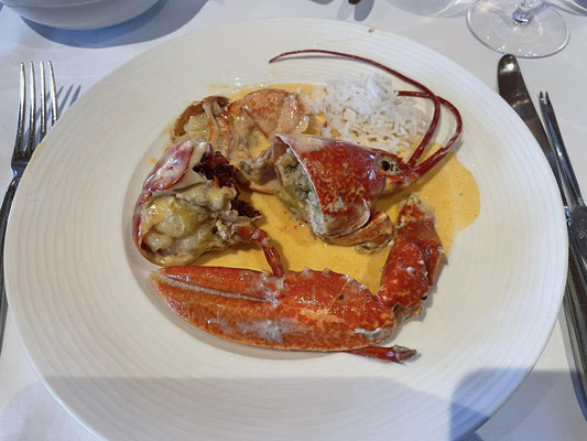 Restaurant L'Etrave Roma, Cléden-Cap Sizun, Hummer aus dem Kessel in Sahnesauce