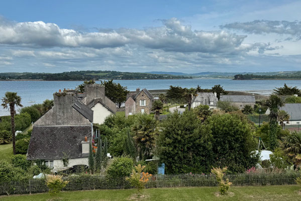 Landévennec, Awen Café, Restaurant, Café, Blick auf die Aulne