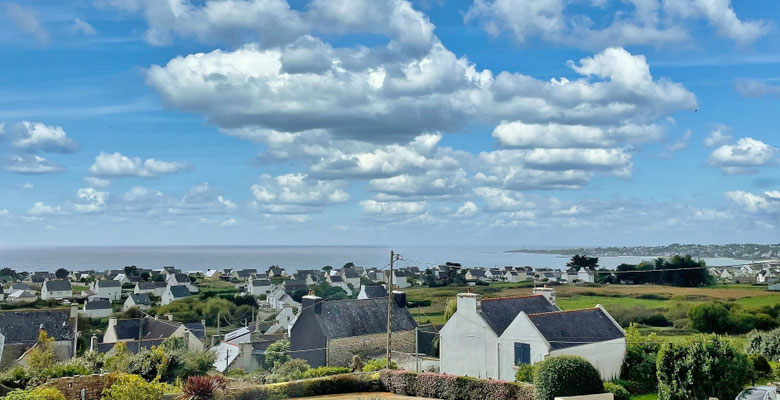 Ferienhaus Tal Ar Mor, Plouhinec, Blick auf die Küste und das Meer vom Ferienhaus aus