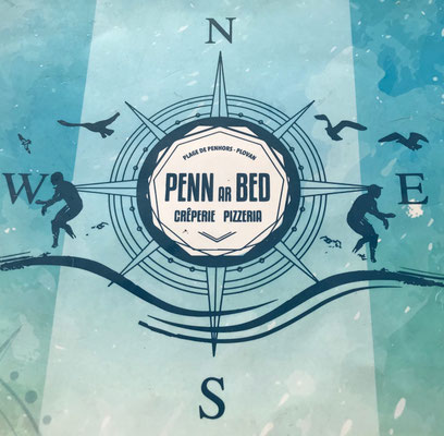 Restaurant Penn Ar Bed in Plovan, Speisekarte mit Logo