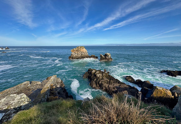 Cap Sizun, Pointe de Penharn, GR 34, Landschaft, Küstenwanderweg, Schutzhafen Heign Ar Hass, Klippen