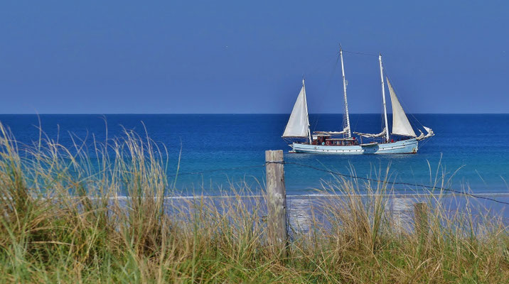 La Baie des Trépassés, Cap Sizun, Dreharbeiten zum Film 'L'Île aux 30 Cercueils'