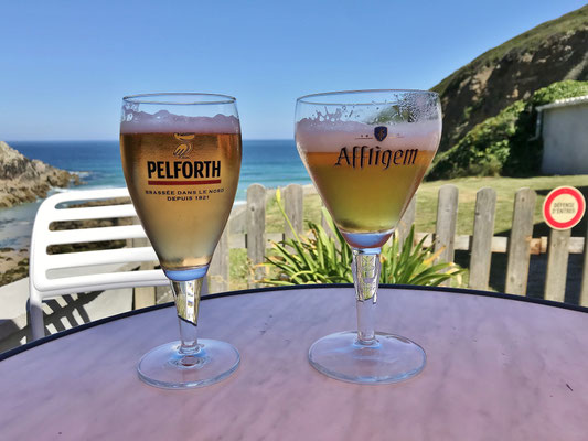 La Buvette de Pors Théolen, Cléden-Cap-Sizun, Café, Bar, Bier am Atlantik, Bretagne