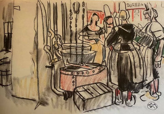 Maler Mathurin Méheut, Bigoudènes à la sardinerie
