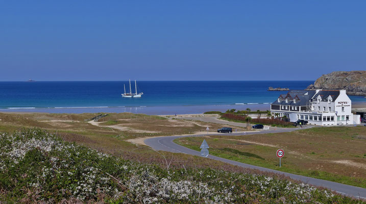 La Baie des Trépassés, Cap Sizun, Dreharbeiten zum Film 'L'Île aux 30 Cercueils'