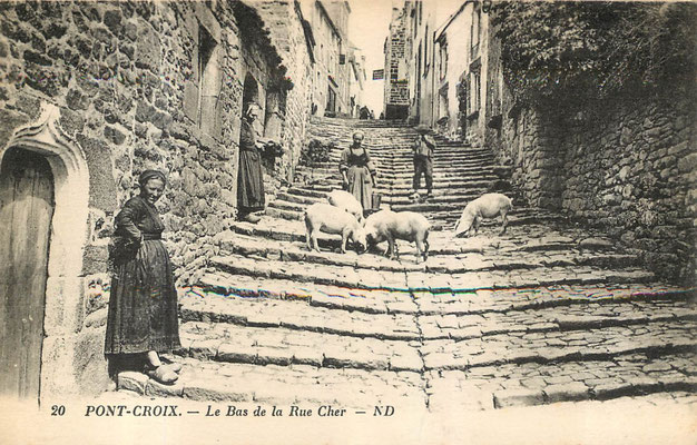 Pont-Croix, altes Foto, Autor unbekannt
