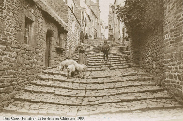 Pont-Croix, altes Foto, Autor unbekannt