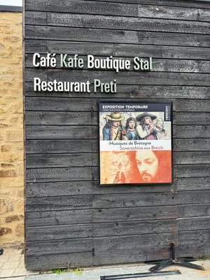 Landévennec, Awen Café, Restaurant, Café, Blick auf die Aulne