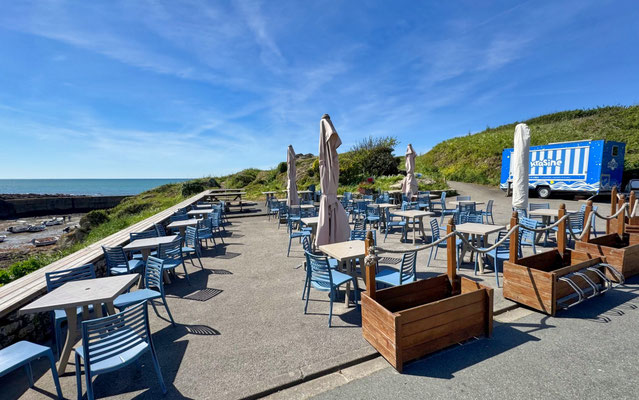 Pors Poulhan, Plouhinec, Bucht von Audierne, Bar les Côtiers, Crêpes