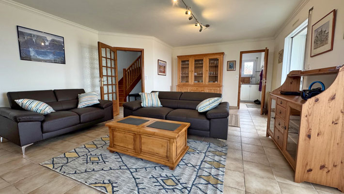 Gemütliches Wohnzimmer im Ferienhaus Tal ar Mor in der Bucht von Audierne