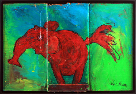 Karin Angerer | Hä ... | 68 x 45 cm | Acrylic on cardboard (Karton) | 2015 | b252