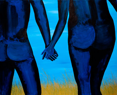 Karin Angerer | Ein Bett im Kornfeld ... | 120 x 100 cm | Acrylic on canvas | 2007 | b86