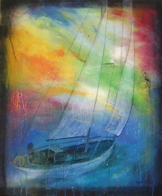Karin Angerer | Atlantik segeln | 80 x 100 cm | Acrylic on canvas | 2014 | b249