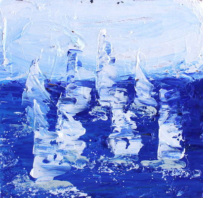 Karin Angerer | Segeln | 20 x 20 cm | Acrylic on canvas | 2017 | b302